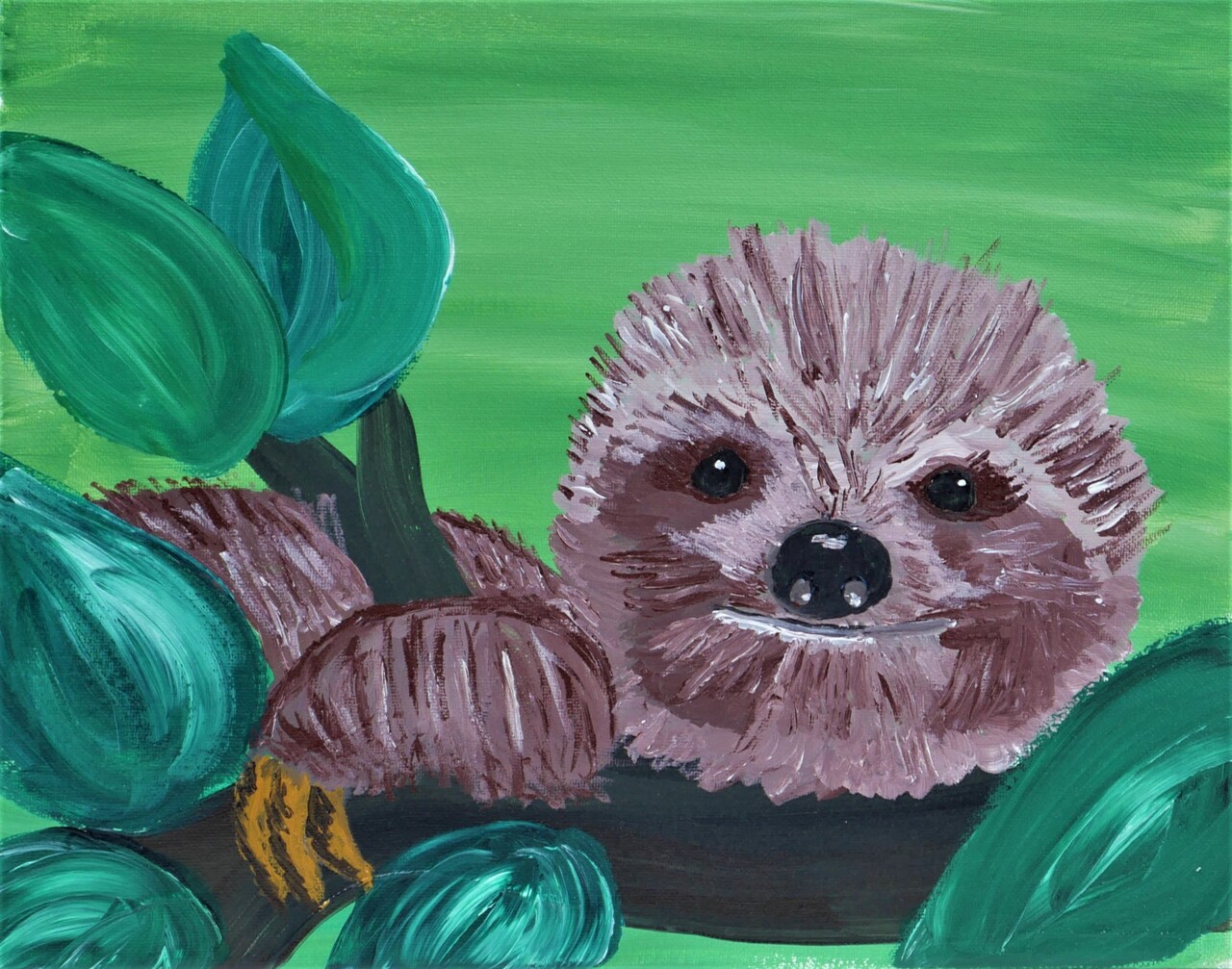 Paint Kit - Little Zofia Sloth Acrylic Painting Kit & Video Lesson, DIY Craft, Art Gift Set, Beginner Painting, Painting Gift Set, Paint At Home